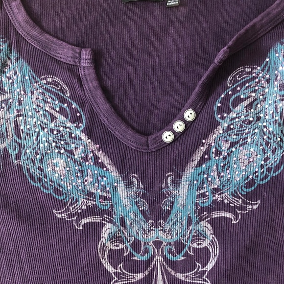 Purple Short Sleeve embellished with Blinky Purples - Picture 6 of 6